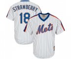 New York Mets #18 Darryl Strawberry Authentic White Cooperstown Baseball Jersey