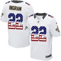 New Orleans Saints #22 Mark Ingram Elite White Road USA Flag Fashion NFL Jersey