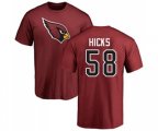 Arizona Cardinals #58 Jordan Hicks Maroon Name & Number Logo T-Shirt