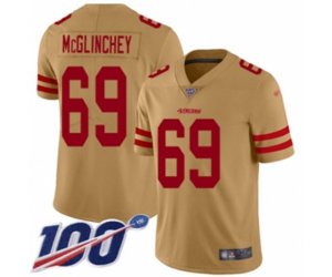 San Francisco 49ers #69 Mike McGlinchey Limited Gold Inverted Legend 100th Season Football Jersey