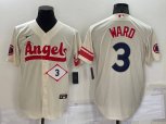 Los Angeles Angels #3 Taylor Ward Number Cream 2022 City Connect Cool Base Stitched Jersey