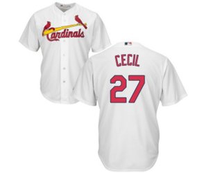 St. Louis Cardinals #27 Brett Cecil Replica White Home Cool Base Baseball Jersey