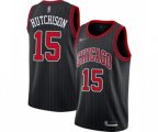 Chicago Bulls #15 Chandler Hutchison Authentic Black Finished Basketball Jersey - Statement Edition