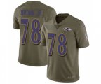 Baltimore Ravens #78 Orlando Brown Jr. Limited Olive 2017 Salute to Service Football Jersey