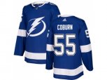 Tampa Bay Lightning #55 Braydon Coburn Blue Home Authentic Stitched NHL Jersey