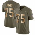 Los Angeles Rams #75 Deacon Jones Limited Olive Gold 2017 Salute to Service NFL Jersey