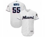 Miami Marlins Jon Berti White Home Flex Base Authentic Collection Baseball Player Jersey