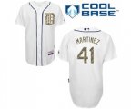 Detroit Tigers #41 Victor Martinez Authentic White USMC Cool Base Baseball Jersey
