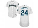 Seattle Mariners #24 Ken Griffey White Flexbase Authentic Collection MLB Jersey