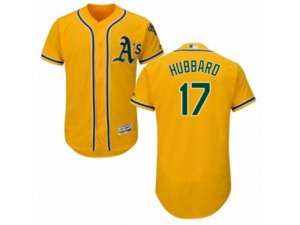 Oakland Athletics #17 Glenn Hubbard Gold Flexbase Authentic Collection MLB Jersey