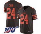 Cleveland Browns #24 Nick Chubb Limited Brown Rush Vapor Untouchable 100th Season Football Jersey