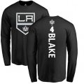 Los Angeles Kings #4 Rob Blake Black Backer Long Sleeve T-Shirt