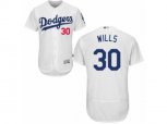 Los Angeles Dodgers #30 Maury Wills White Flexbase Authentic Collection MLB Jersey