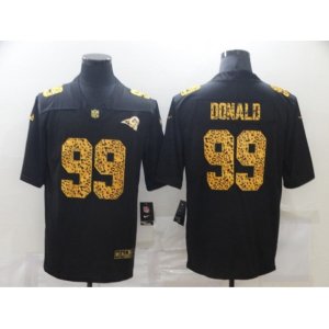 Los Angeles Rams #99 Aaron Donald Black Nike Leopard Print Limited Jersey