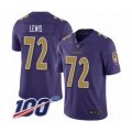 Baltimore Ravens #72 Alex Lewis Limited Purple Rush Vapor Untouchable 100th Season Football Jersey