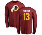 Washington Redskins #13 Kelvin Harmon Maroon Name & Number Logo Long Sleeve T-Shirt