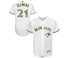Toronto Blue Jays #21 Roger Clemens Authentic White 2016 Memorial Day Fashion Flex Base MLB Jersey