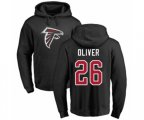 Atlanta Falcons #26 Isaiah Oliver Black Name & Number Logo Pullover Hoodie