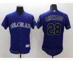 Colorado Rockies #28 Nolan Arenado Majestic Purple Flexbase Authentic Collection Player Jersey
