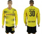2017-18 Dortmund 30 PASSLACK Home Long Sleeve Soccer Jersey