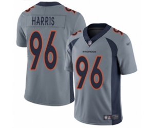 Denver Broncos #96 Shelby Harris Limited Silver Inverted Legend Football Jersey