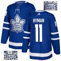 Toronto Maple Leafs #11 Zach Hyman Authentic Royal Blue Fashion Gold NHL Jersey