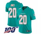 Miami Dolphins #20 Reshad Jones Aqua Green Team Color Vapor Untouchable Limited Player 100th Season Football Jersey