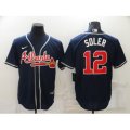 Atlanta Braves #12 Jorge Soler Blue Nike MLB Jersey