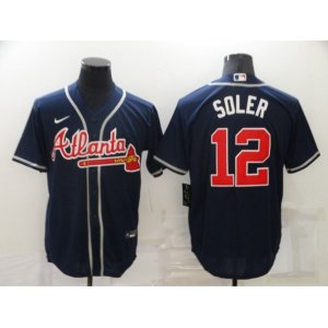 Atlanta Braves #12 Jorge Soler Blue Nike MLB Jersey