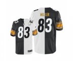 Pittsburgh Steelers #83 Heath Miller Elite Black White Split Fashion Football Jersey