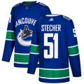 Vancouver Canucks #51 Troy Stecher Premier Blue Home NHL Jersey