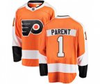Philadelphia Flyers #1 Bernie Parent Fanatics Branded Orange Home Breakaway NHL Jersey