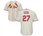 St. Louis Cardinals #27 Brett Cecil Replica Cream Alternate Cool Base Baseball Jersey