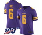 Minnesota Vikings #6 Matt Wile Limited Purple Rush Vapor Untouchable 100th Season Football Jersey