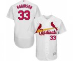 St. Louis Cardinals #33 Drew Robinson White Home Flex Base Authentic Collection Baseball Jersey