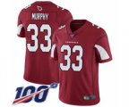 Arizona Cardinals #33 Byron Murphy Red Team Color Vapor Untouchable Limited Player 100th Season Football Jersey