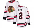 Chicago Blackhawks #2 Duncan Keith Authentic White Away NHL Jersey