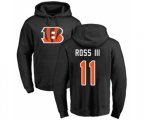 Cincinnati Bengals #11 John Ross Black Name & Number Logo Pullover Hoodie