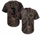 Texas Rangers #3 Russell Wilson Authentic Camo Realtree Collection Flex Base MLB Jersey