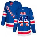 New York Rangers #44 Neal Pionk Royal Blue Home Authentic USA Flag Stitched NHL Jersey