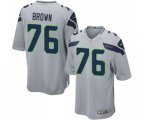 Seattle Seahawks #76 Duane Brown Game Grey Alternate Football Jersey