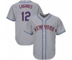 New York Mets #12 Juan Lagares Replica Grey Road Cool Base Baseball Jersey