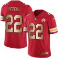 Kansas City Chiefs #22 Marcus Peters Limited Red Gold Rush NFL Jersey