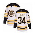 Boston Bruins #34 Paul Carey Authentic White Away Hockey Jersey