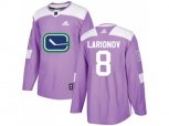 Vancouver Canucks #8 Igor Larionov Purple Authentic Fights Cancer Stitched NHL Jersey