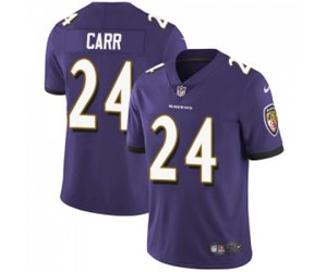 Baltimore Ravens #24 Brandon Carr Purple Team Color Vapor Untouchable Limited Player Football Jersey