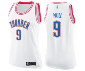 Women\'s Oklahoma City Thunder #9 Nerlens Noel Swingman White Pink Fashion Basketball Jersey