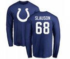 Indianapolis Colts #68 Matt Slauson Royal Blue Name & Number Logo Long Sleeve T-Shirt