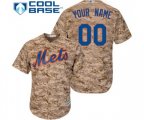 New York Mets Customized Authentic Camo Alternate Cool Base Baseball Jersey