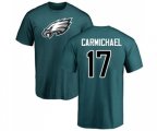 Philadelphia Eagles #17 Harold Carmichael Green Name & Number Logo T-Shirt